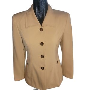 Kasper Golden Yellow Womens Fitted Blazer 4P